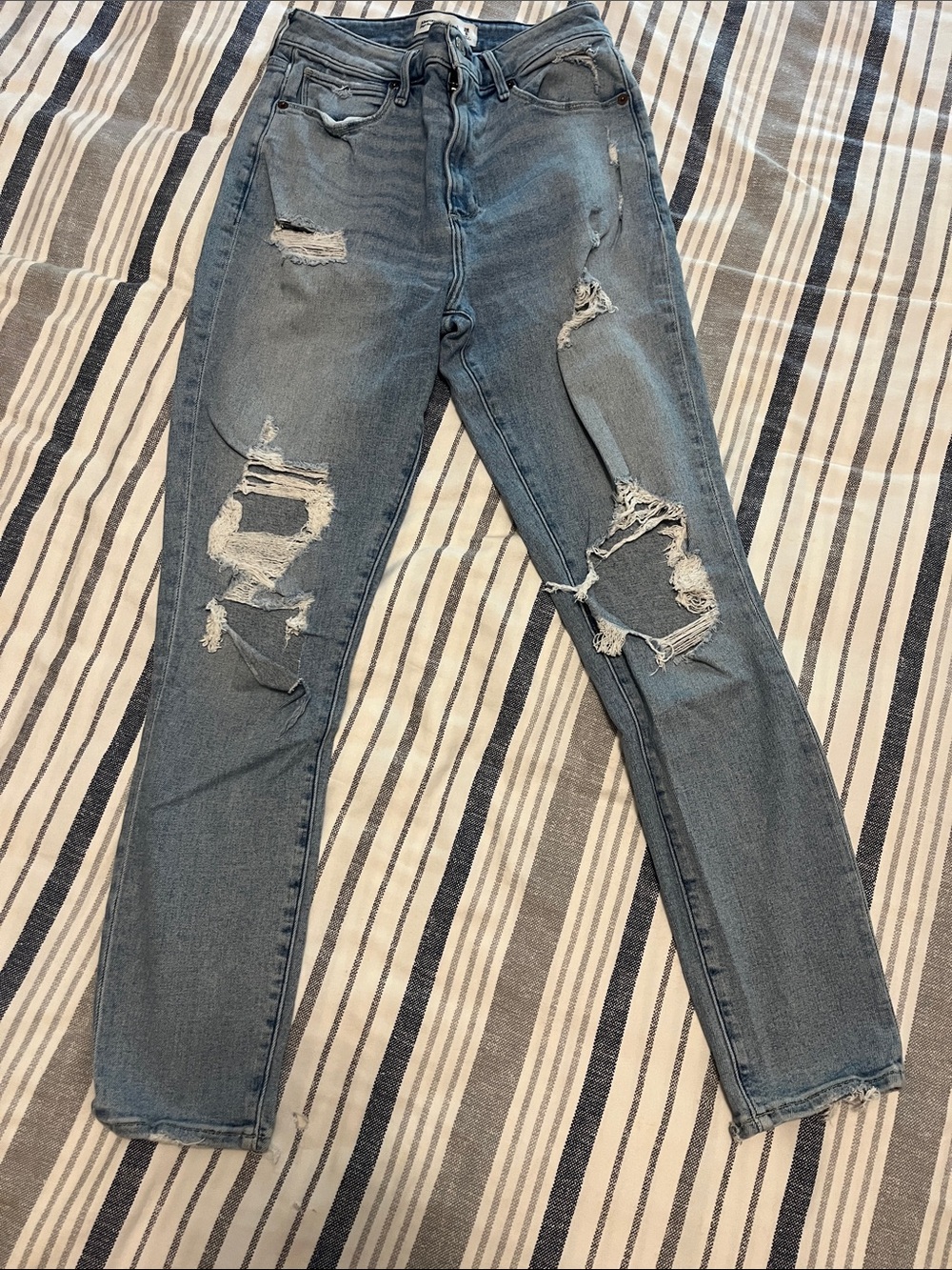 Abercrombie & Fitch Distressed Light Blue Skinny Jeans